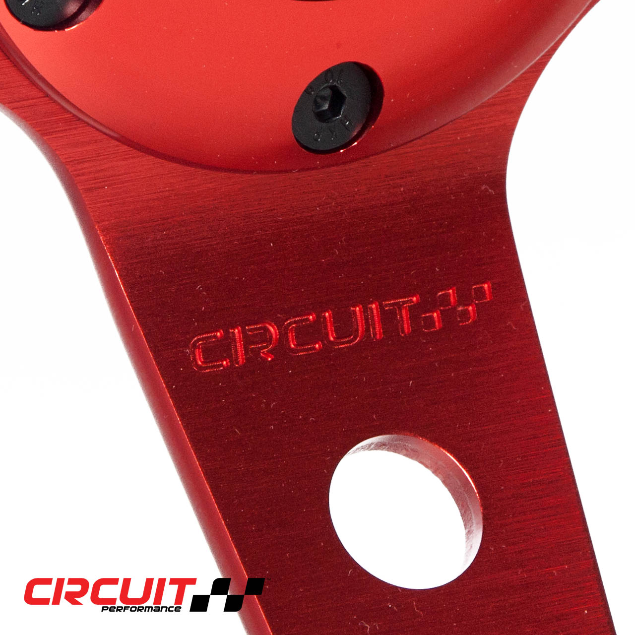 CP330 350mm (13.8″) Steering Wheel Red Frame/Black Leather/Black