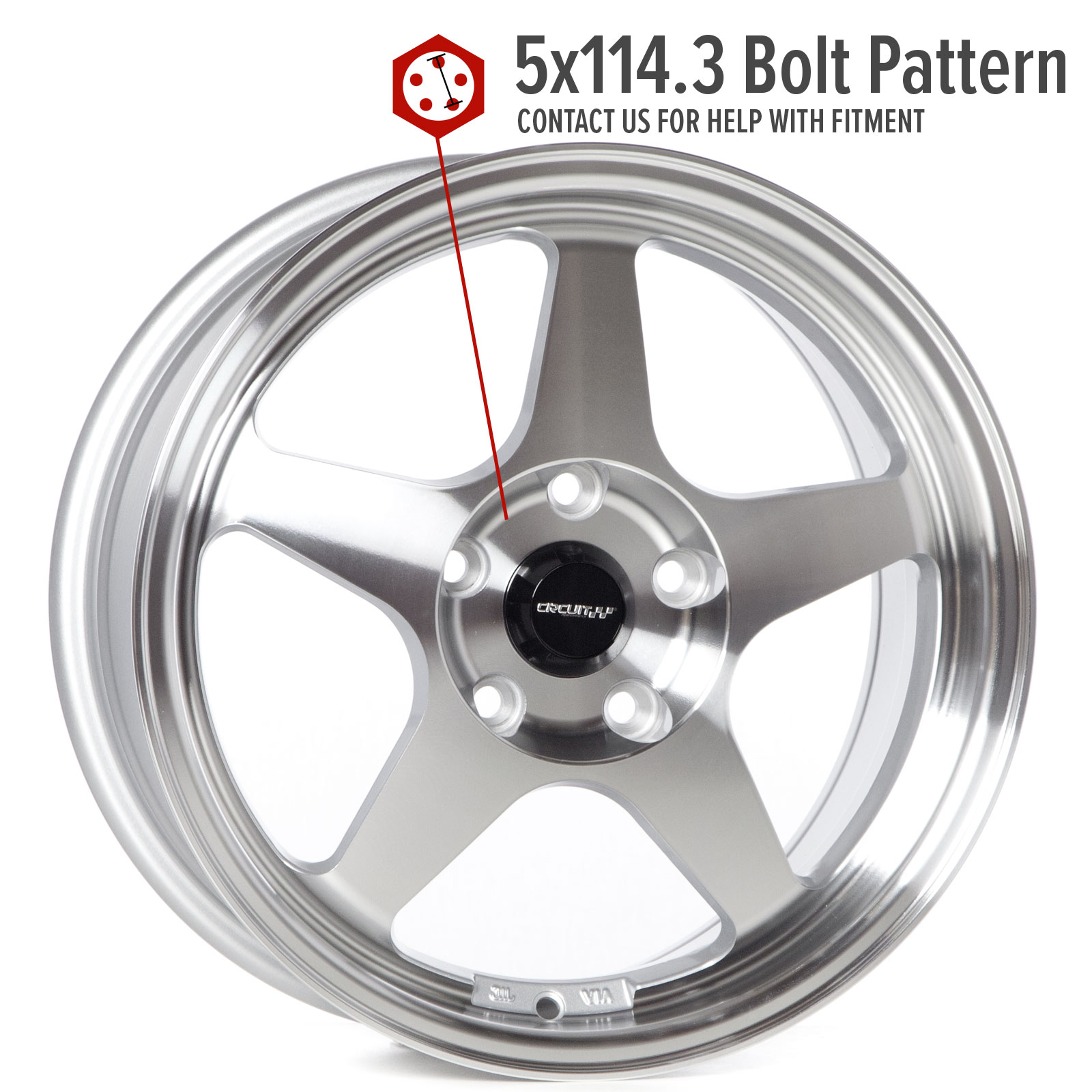 CP22 16×7 Machined Silver 5×114.3 [+35mm] - Circuit Performance