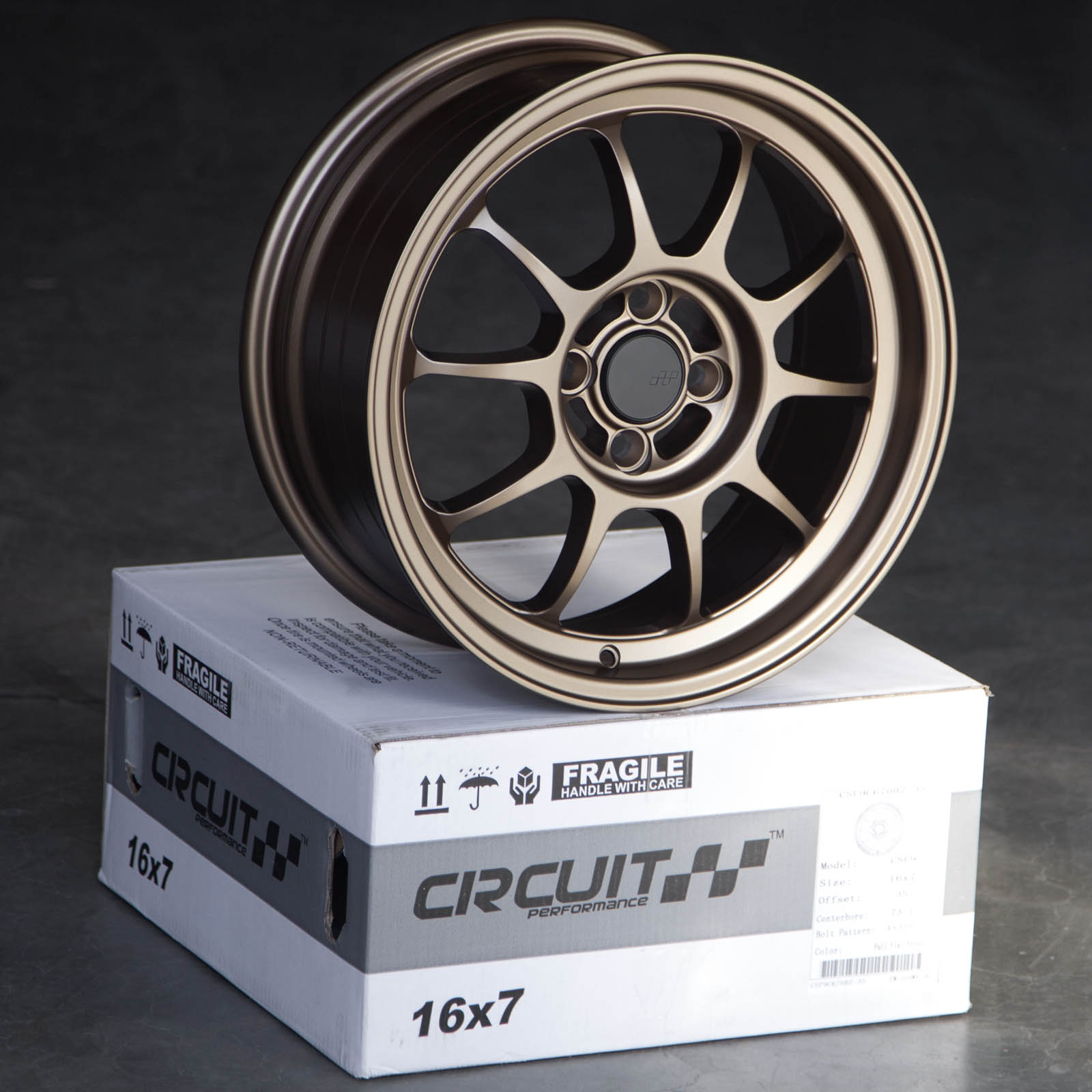 Circuit Performance CSF9 16×7 Matte Bronze 4×100 [+35mm] - Circuit