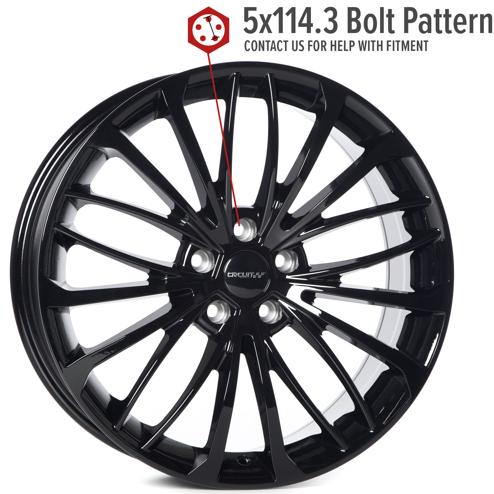 CP36 19×8 Full Gloss Black 5×114.3 [+40mm] - Circuit Performance