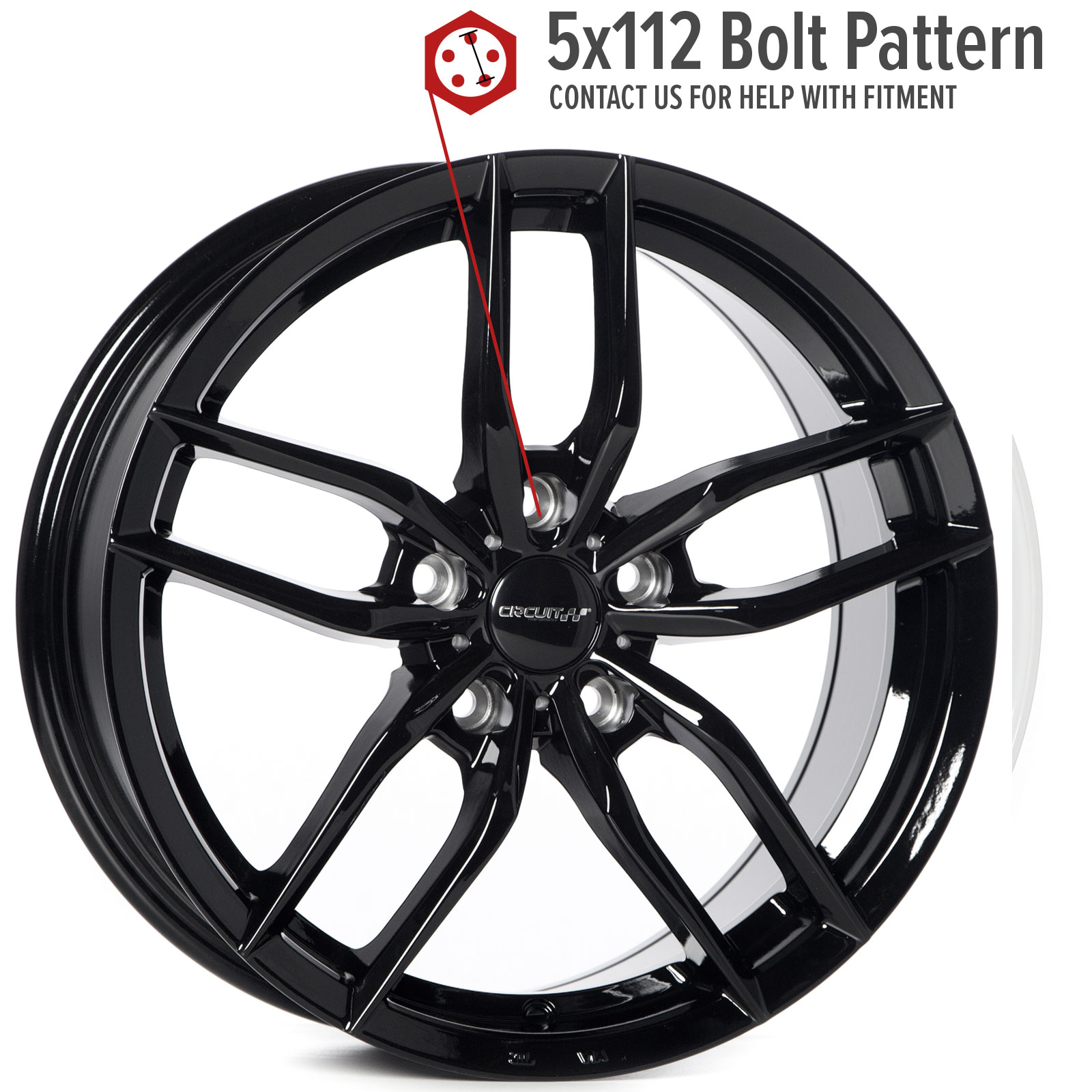 Circuit Performance CP34 17×7.5 Full Gloss Black 5×112 [+35mm