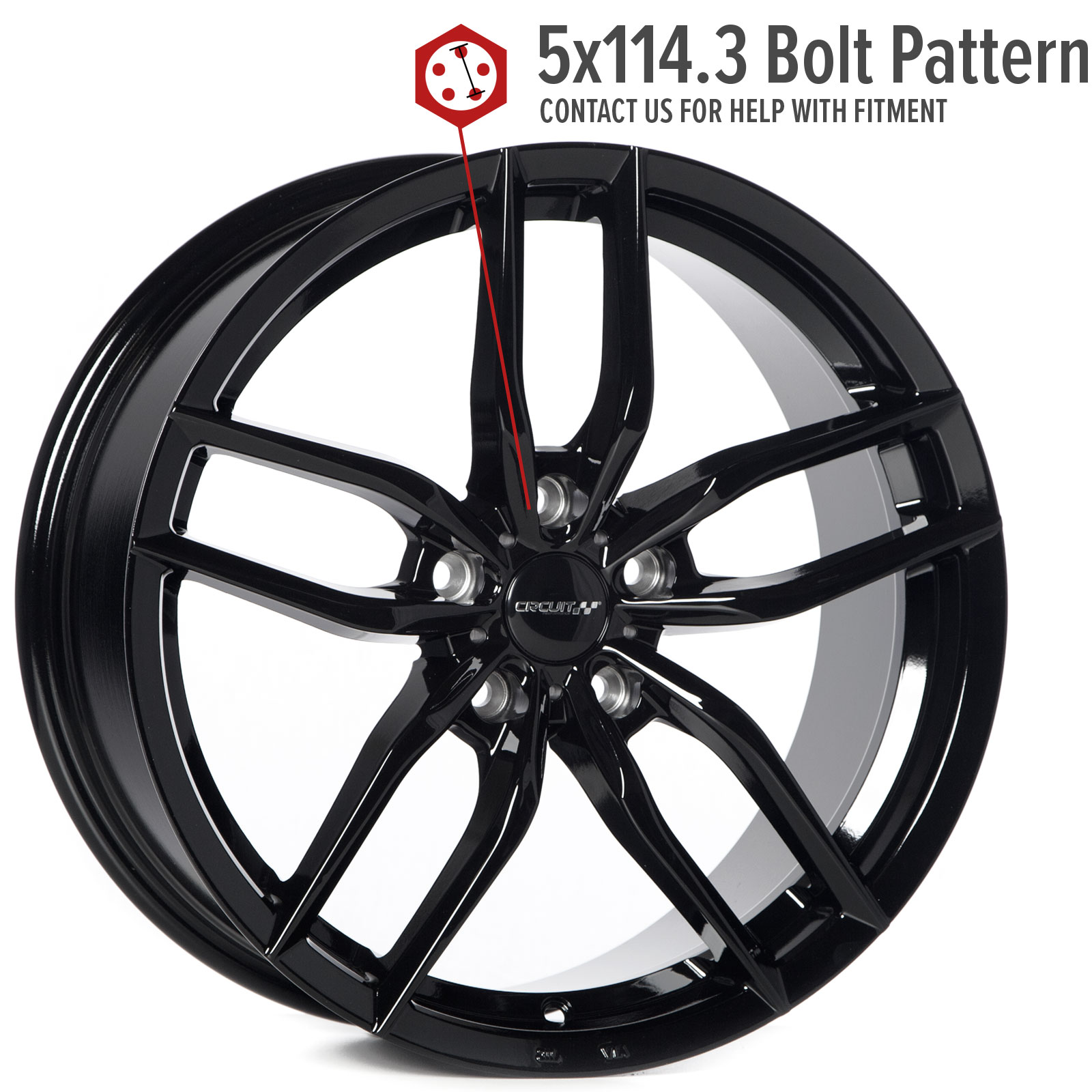 CP34 18×8 Full Gloss Black 5×114.3 [+40mm] - Circuit Performance