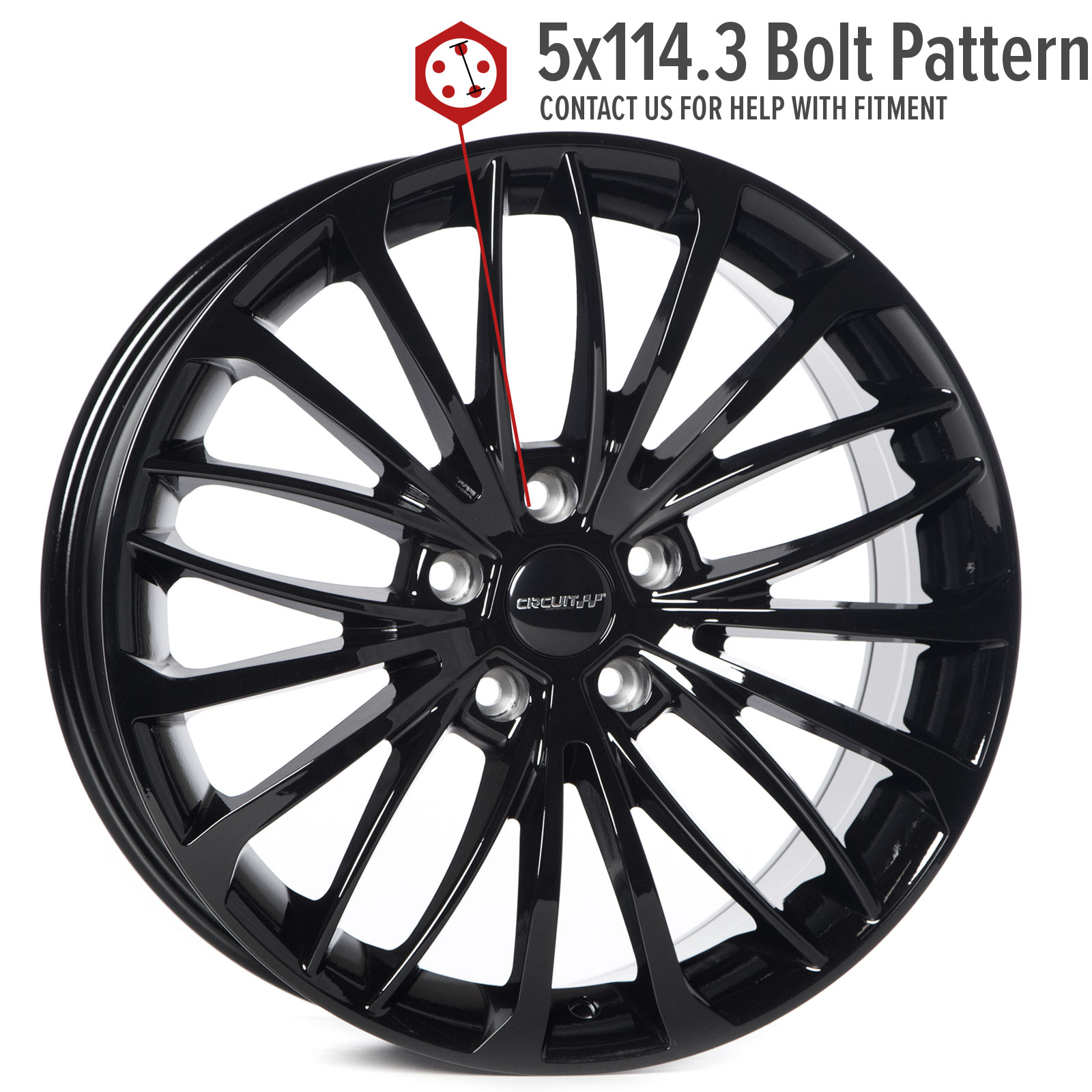 CP36 18×8 Full Gloss Black 5×114.3 [+40mm] - Circuit Performance