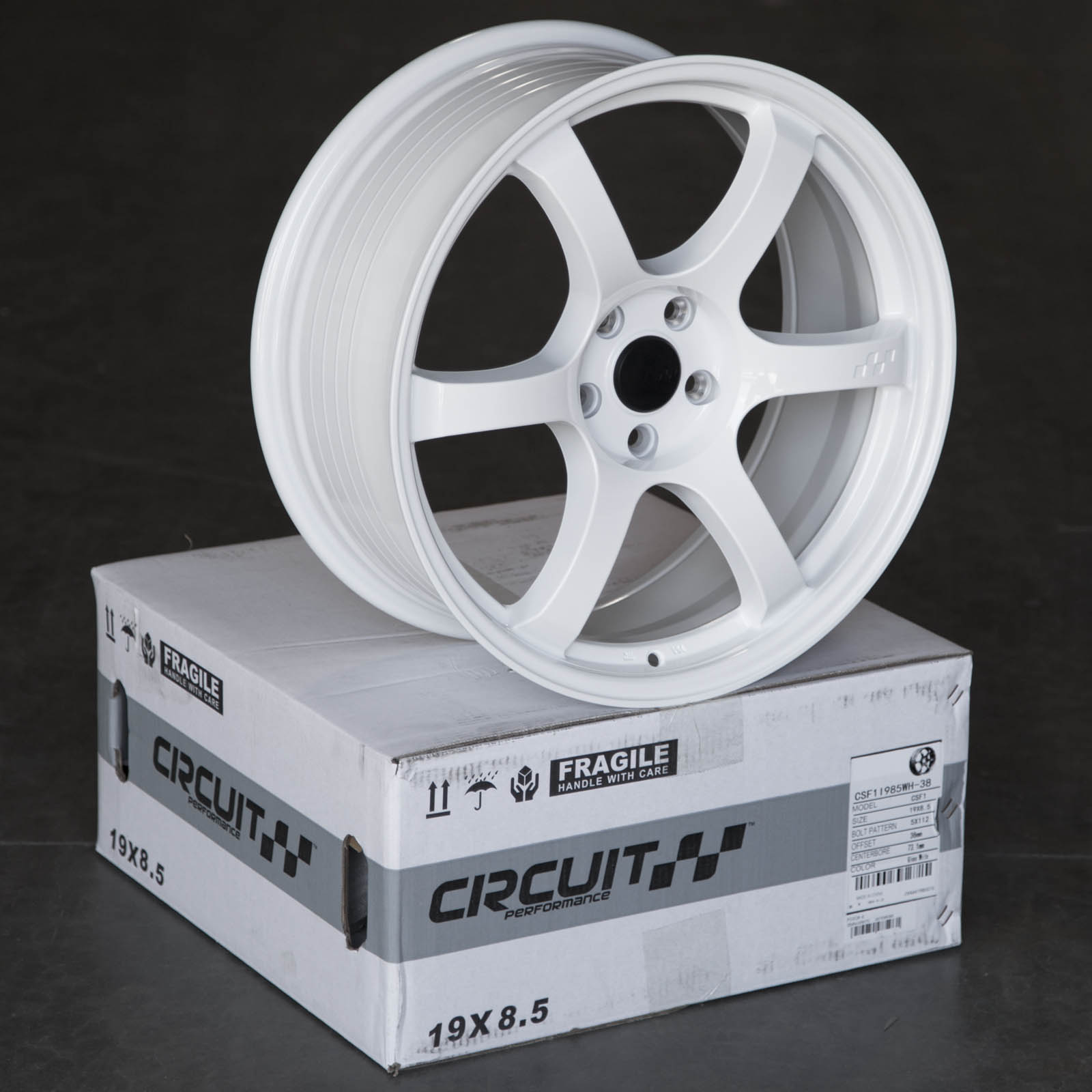 Circuit CSF1 19×8.5 Gloss White 5×114.3 [+38mm] - Circuit Performance