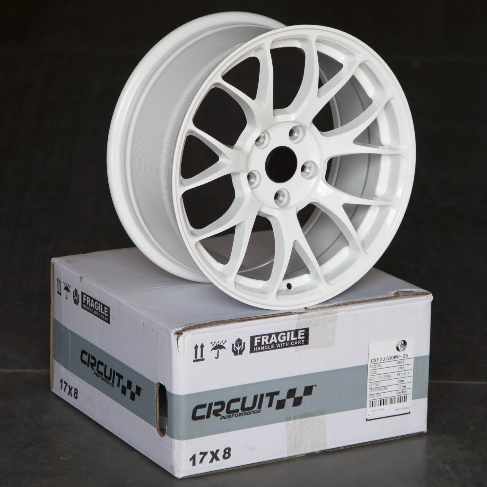 Circuit CSF2 17×8 Gloss White 5×114.3 [+35mm] - Circuit Performance