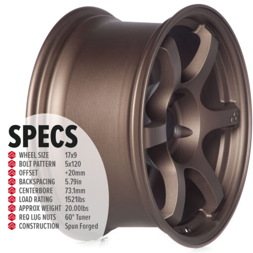 CSF1 17×9 Matte Bronze 5×120 [+20mm] - Circuit Performance