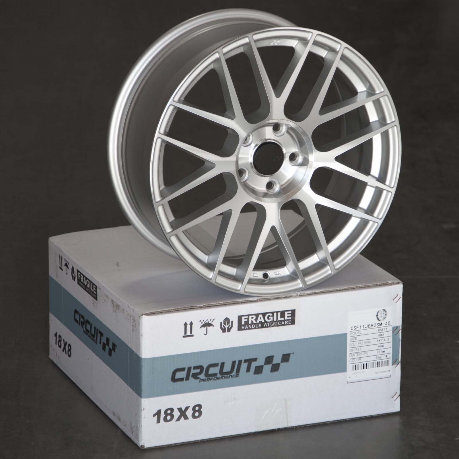 CSF11 18×8 Gloss Silver / Machined Face 5×114.3 [+40mm] - Circuit
