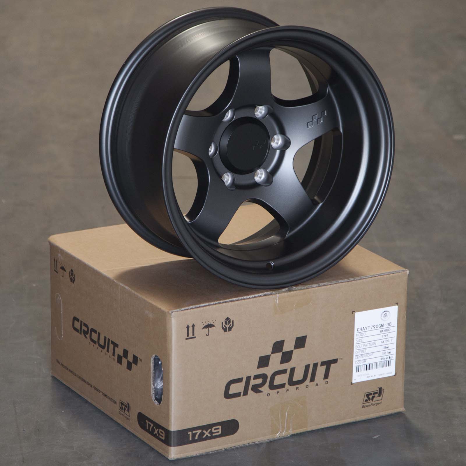Circuit Offroad Hayford 17×9 Matte Gunmetal 6×139.7 [-38mm] (Fits